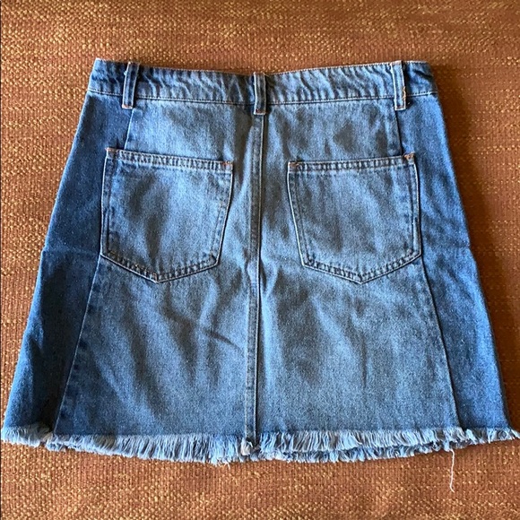 Altar’d State Raw Hem Jean Denim Skirt - Picture 4 of 6
